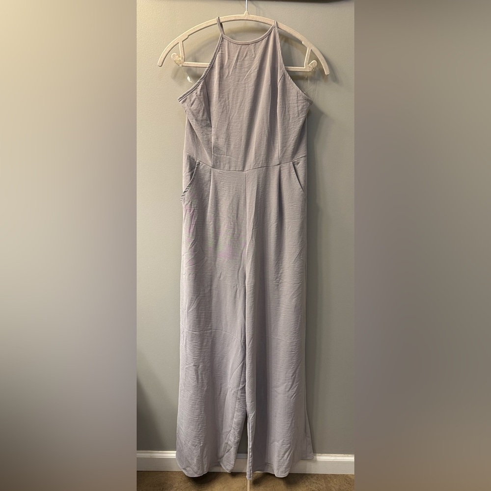 NWT Entro Soft Gray Jumpsuit Size Medium